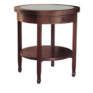 27" Alberta Tiered Round Table with Frosted Glass Top